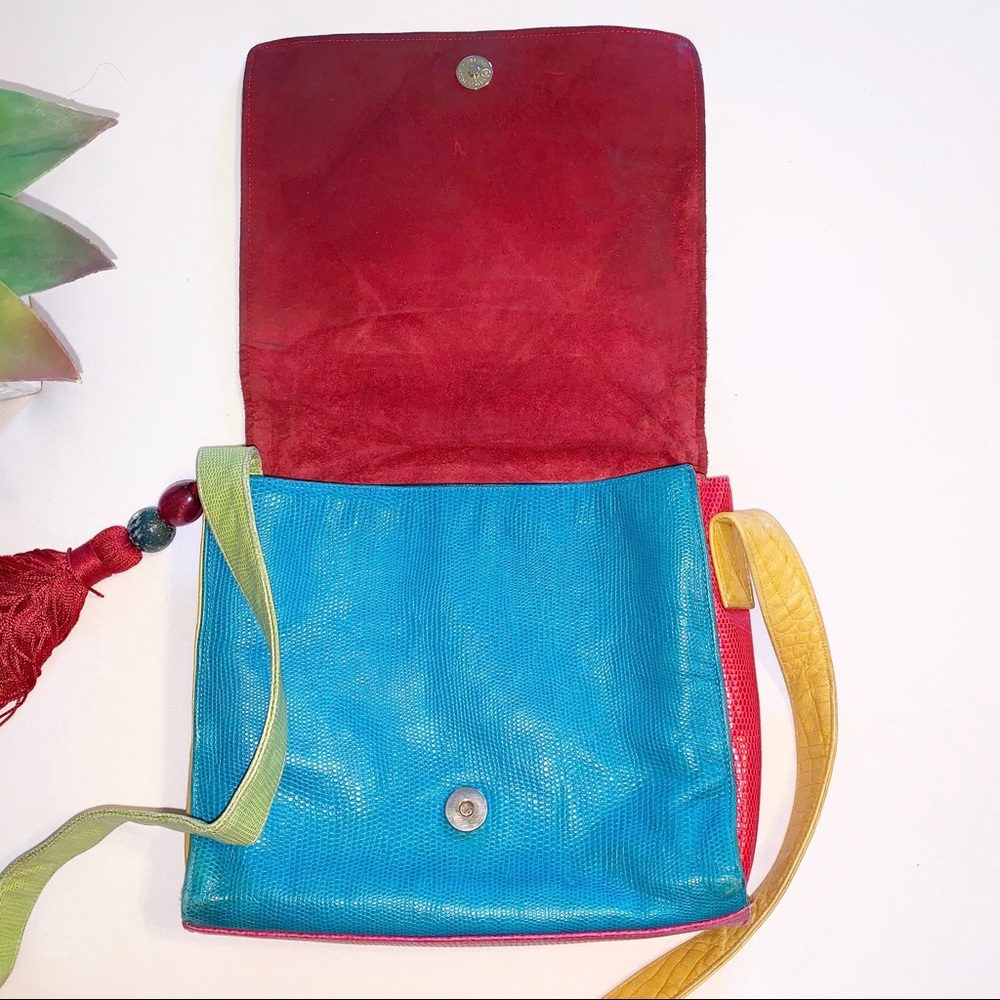 ****SOLD*****Sharif vintage multicolor leather bag - Picture 5 of 8